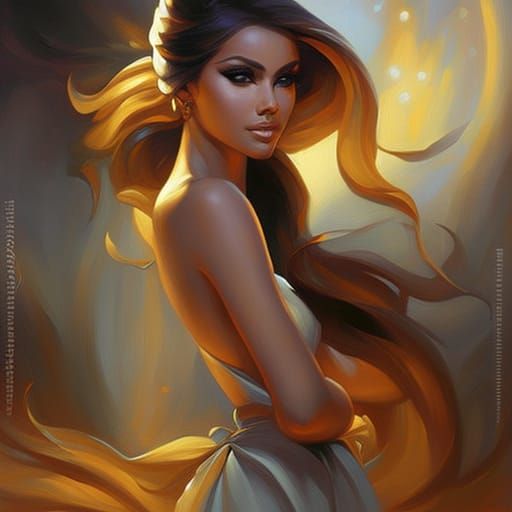 Girl's Face Poster in Digital Illustration Style