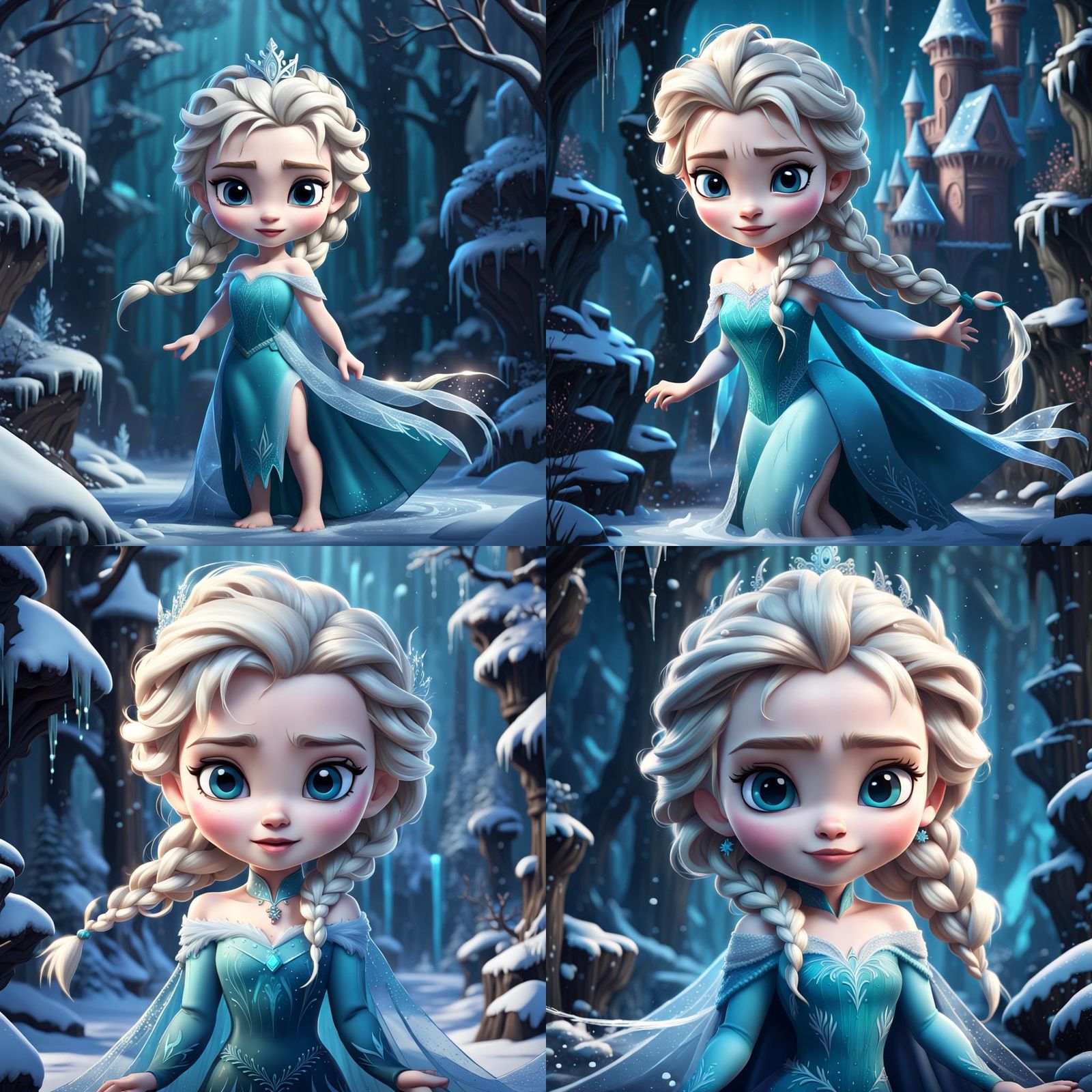 Disney Elsa in chibi style