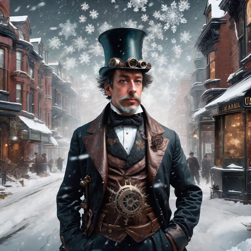 Neo-Victorian Engineer Creates Giant Snowflakes