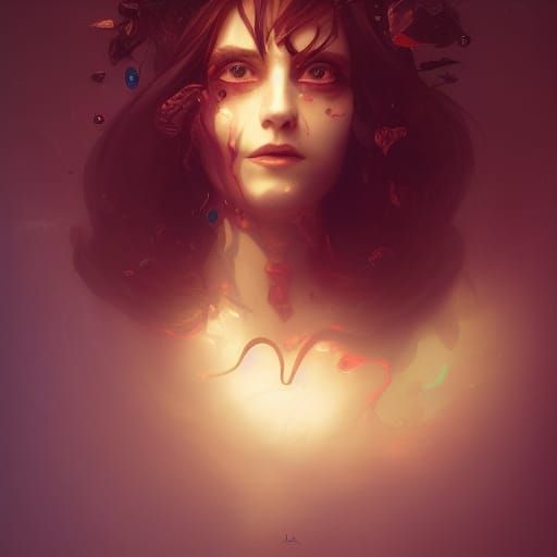 Halloween Portrait in Artgerm and Mucha Style