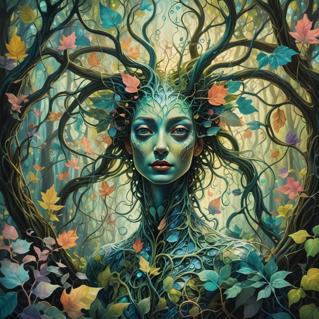 Dreamlike Creature Morphing in Surreal Forest