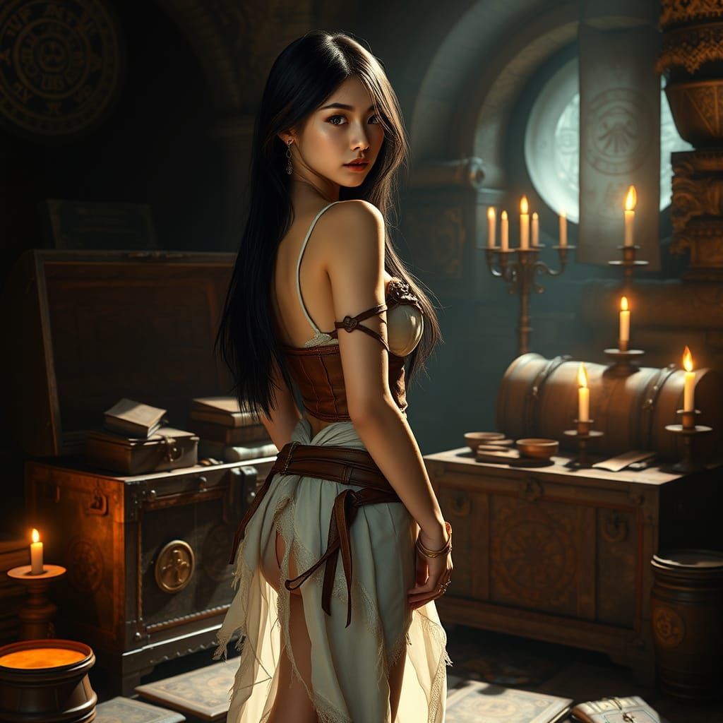 Ethereal Warrior in a Forgotten Chamber