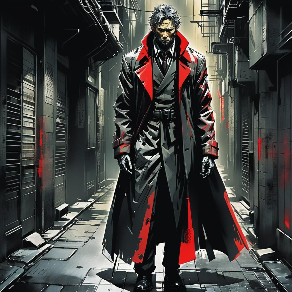 Figure in Alleyway: Manga Concept Art