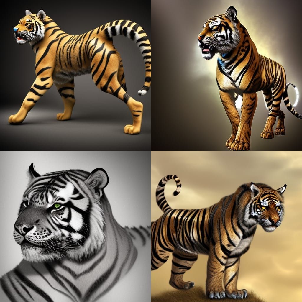 Tiger, Cheetah, and Lynx Hybrid Chimera