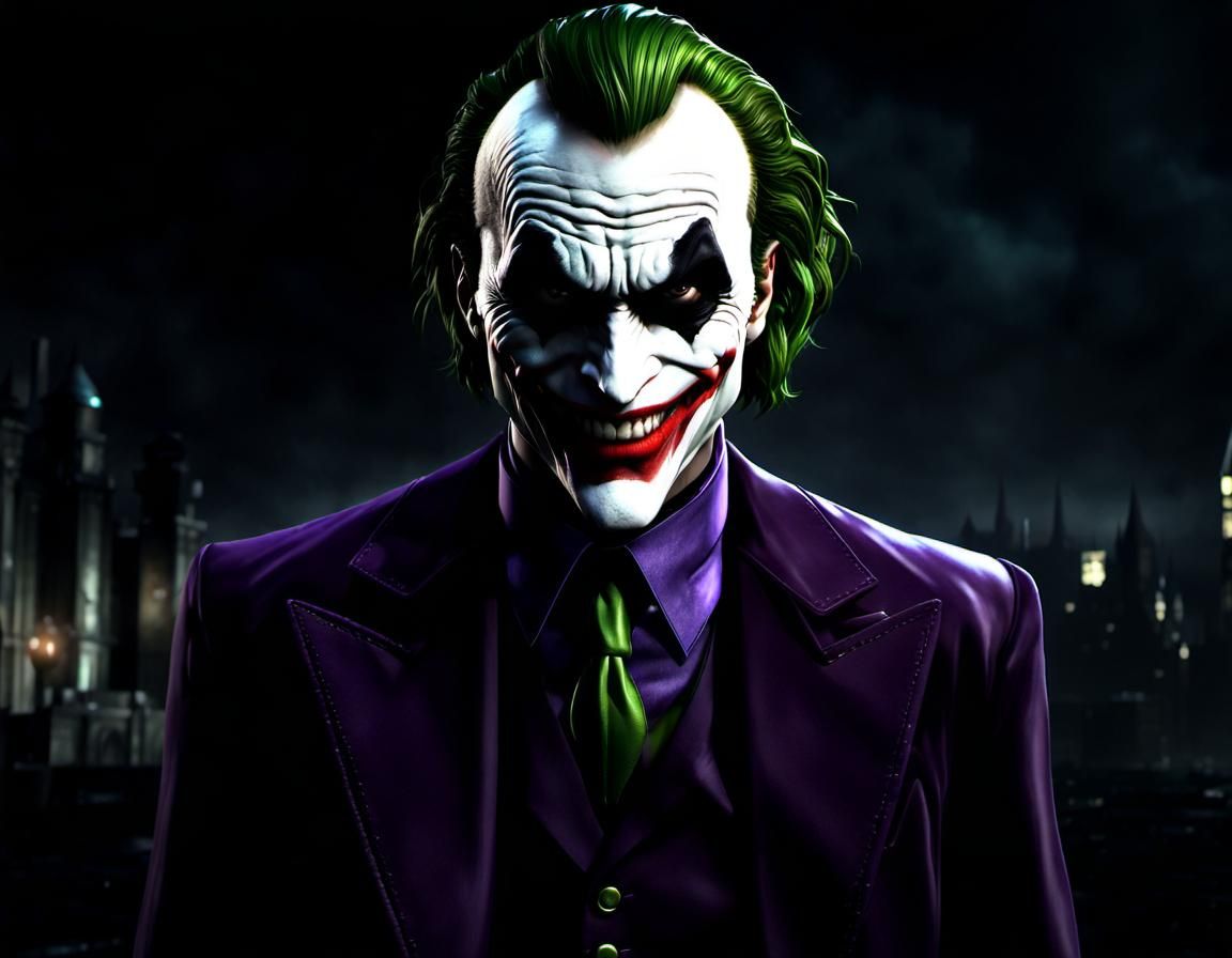 The Joker Portrait in Arkham Asylum Videogame Style