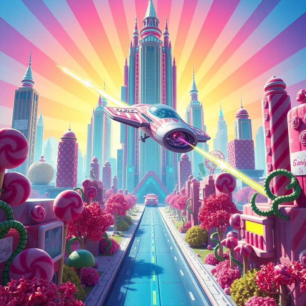 Candy Cityscape from I Must Scream in Candyland Style