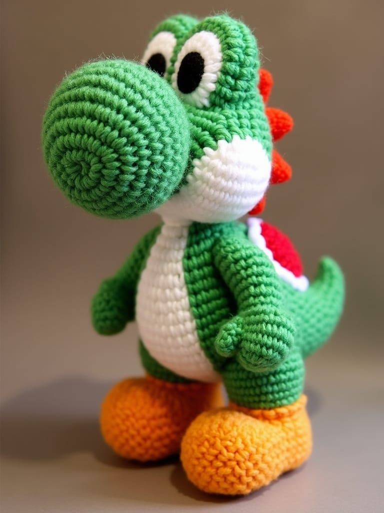Knitted Yoshi Plush Toy