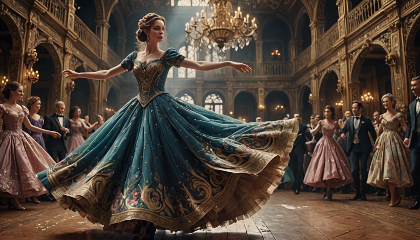Dancing Women in Pretty Dresses: Digital Matte Painting
