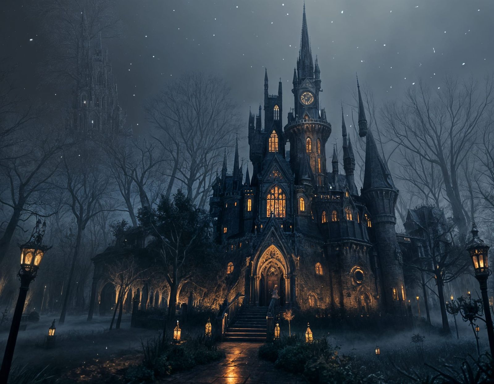 Gothic Fairy Portrait with Wrought Iron Wings