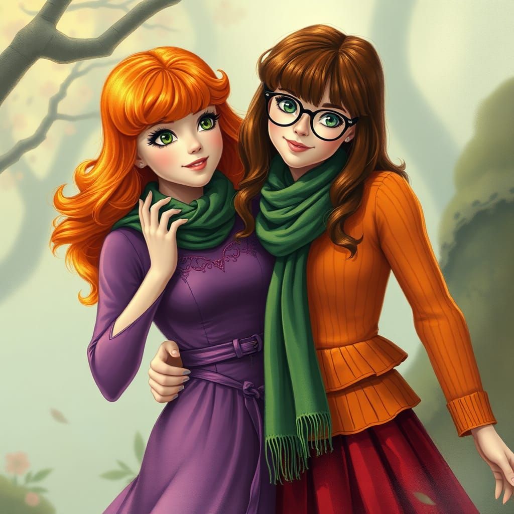 Daphne and Velma in Ethereal Fantasy Style