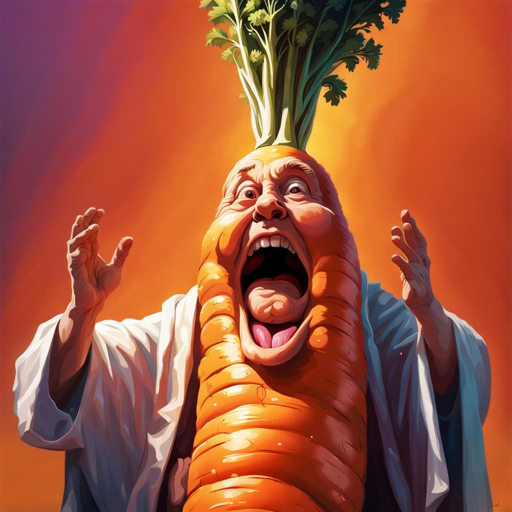 Hyperrealistic Carrot Worship Concept Art