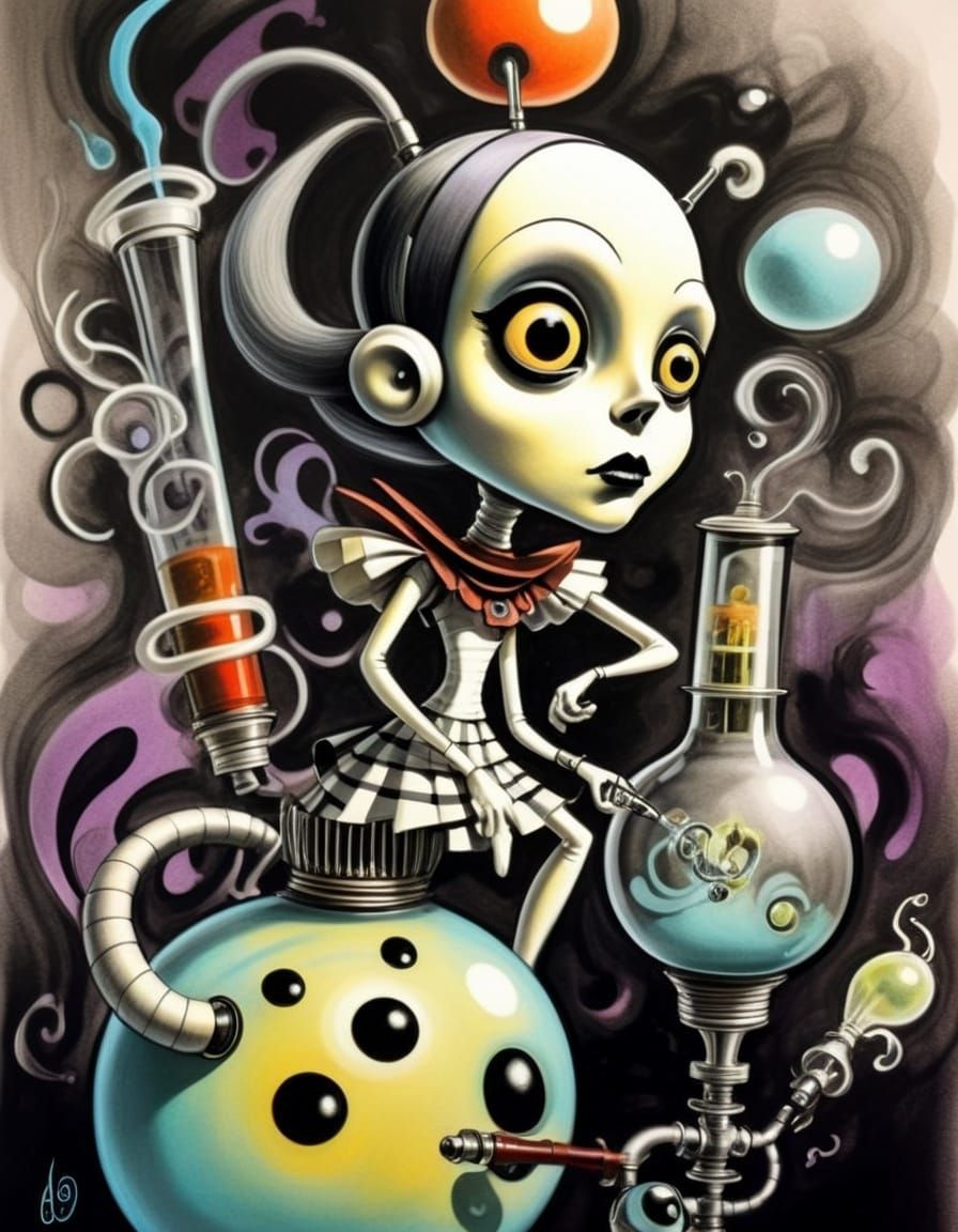 Surreal Queen Reigns Amidst Halogen Majesty