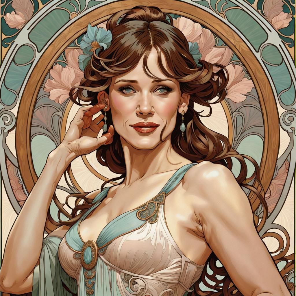 Jennifer Garner in Art Nouveau Style