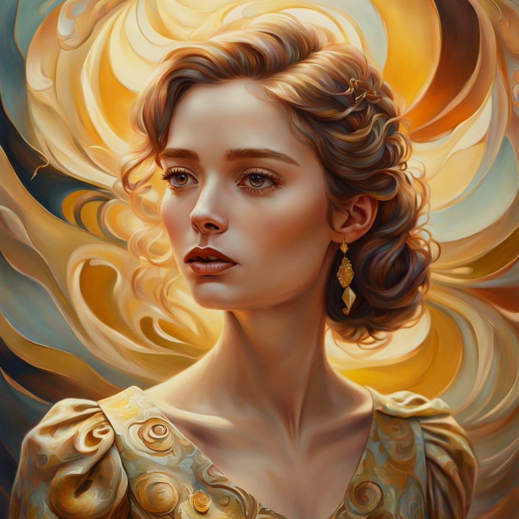 Surreal Oil Painting of a Woman Speaking