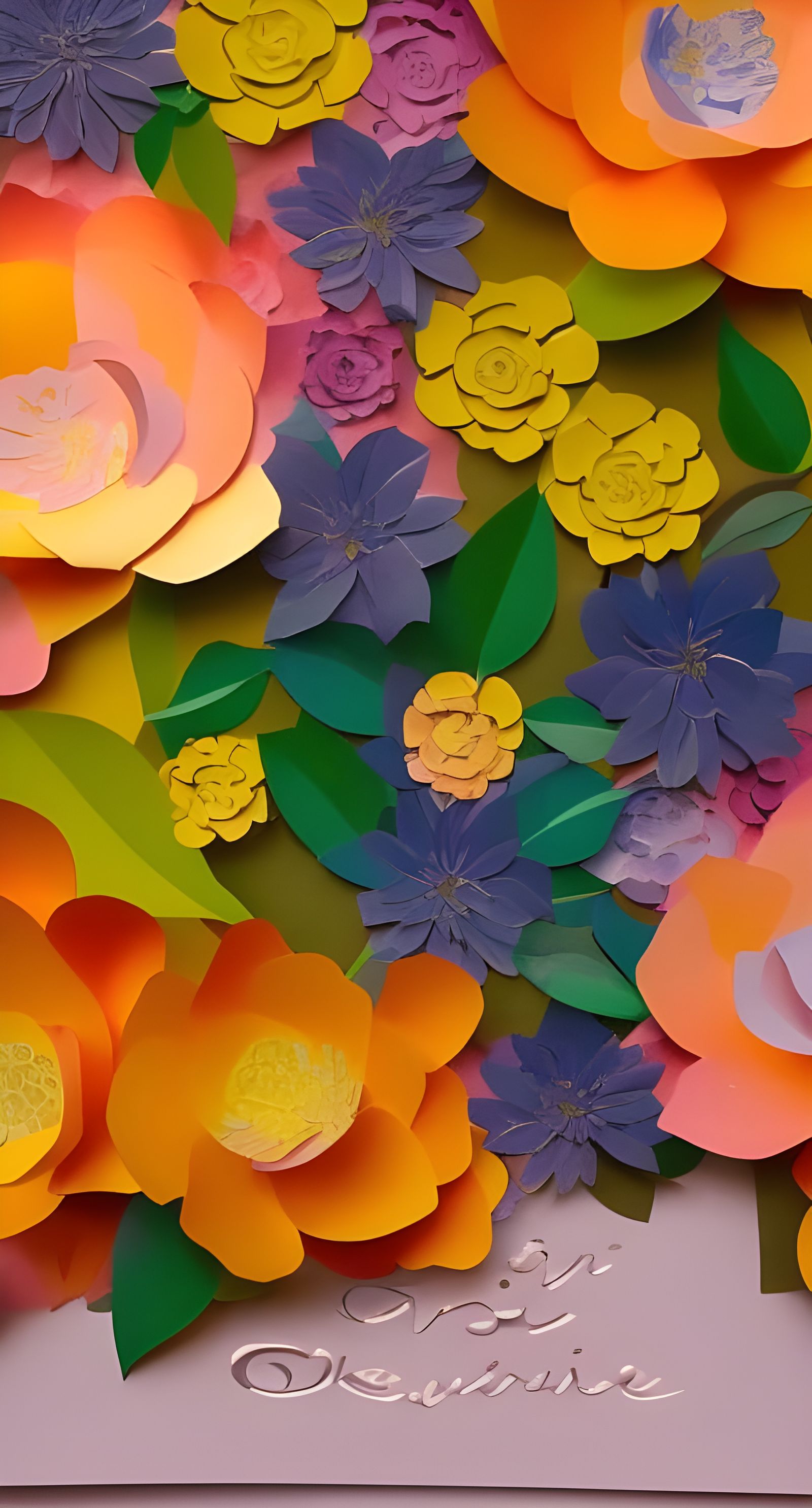 Iridescent Papercut Garden with Volumetric Name