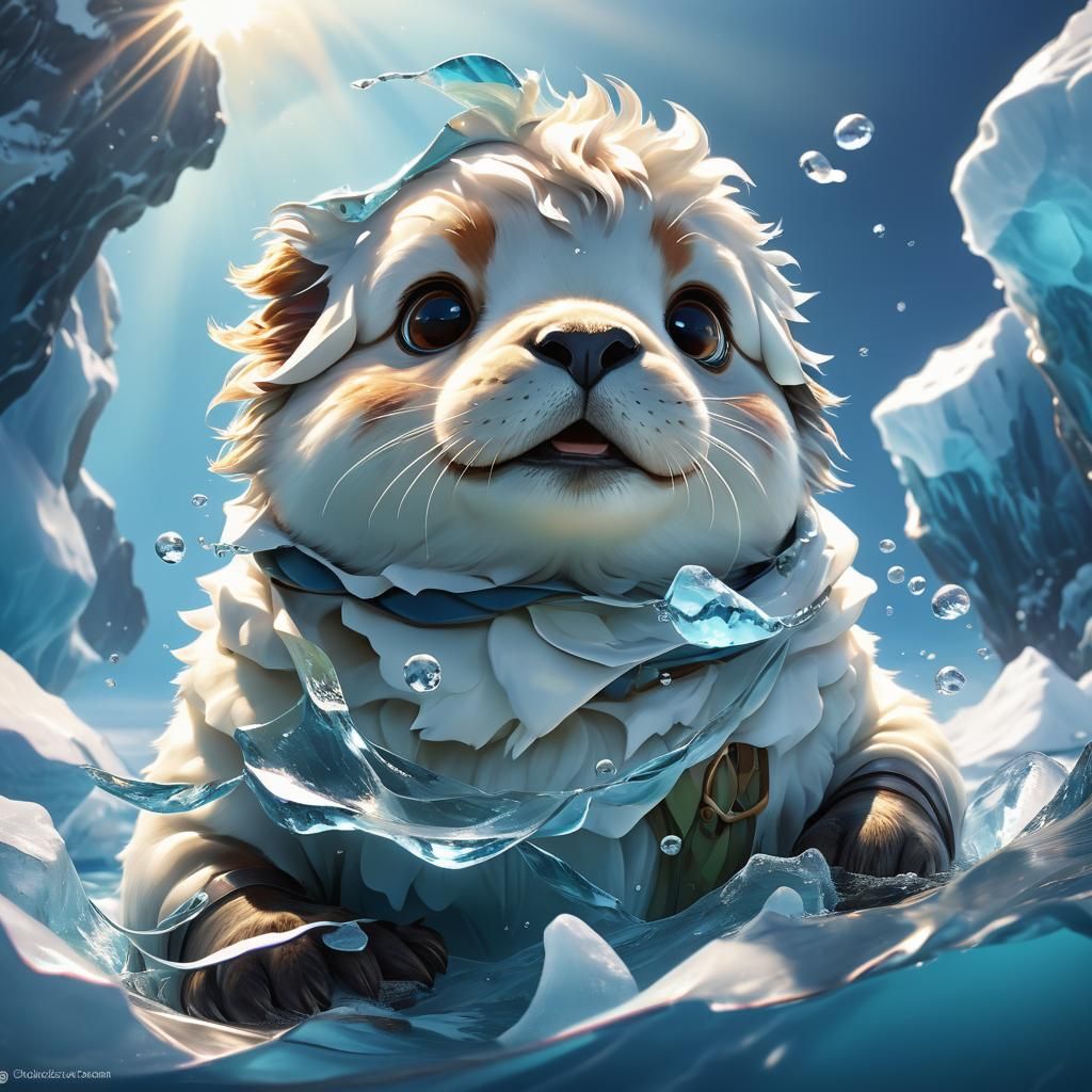 Surreal Arctic Fossa Portrait in Triadic Colors