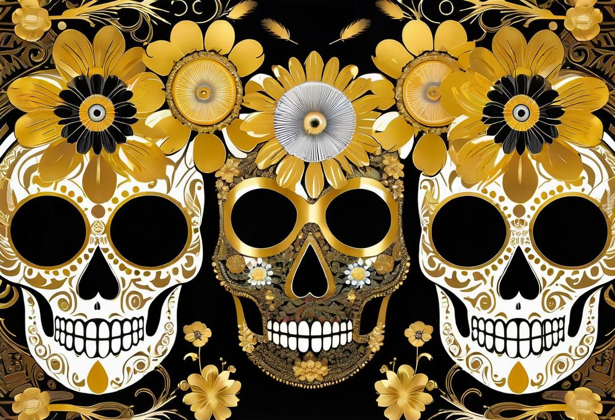 Day of the Dead Mask in Pop Art Style