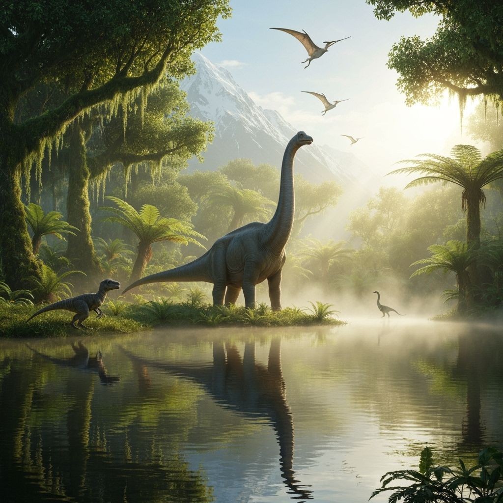 Brachiosaurus in Ancient Jungle Reflection