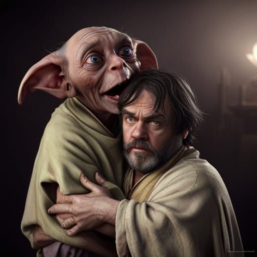 Dobby Held in Dark Fantasy Concept Art