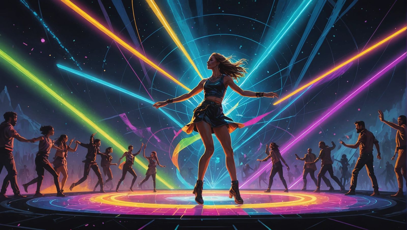 Rainbowpunk Rave: Neon Chalk Art in Motion