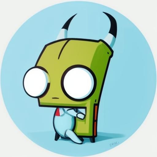 Gir from Invader Zim Relaxing: Hyper-Realistic Digital Art