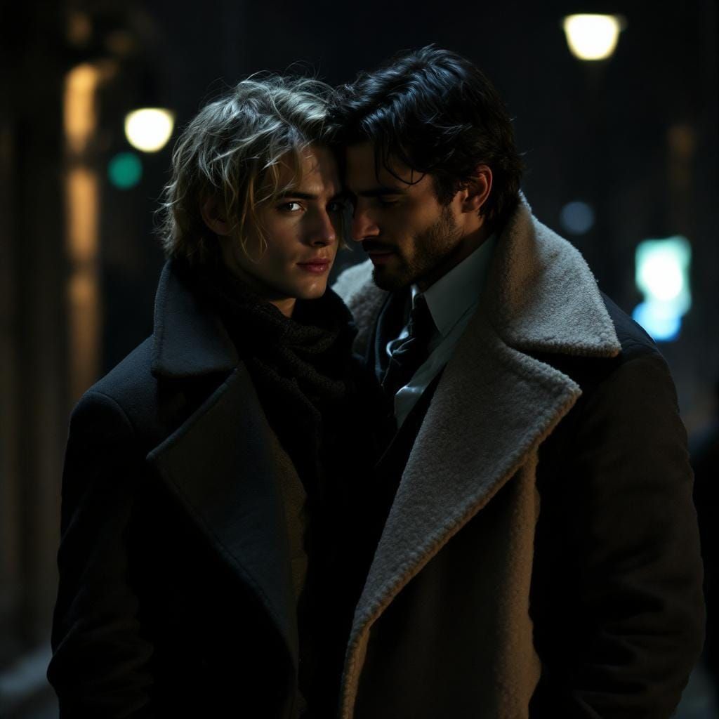 Night Encounter: Mutual Attraction in Street Shadows