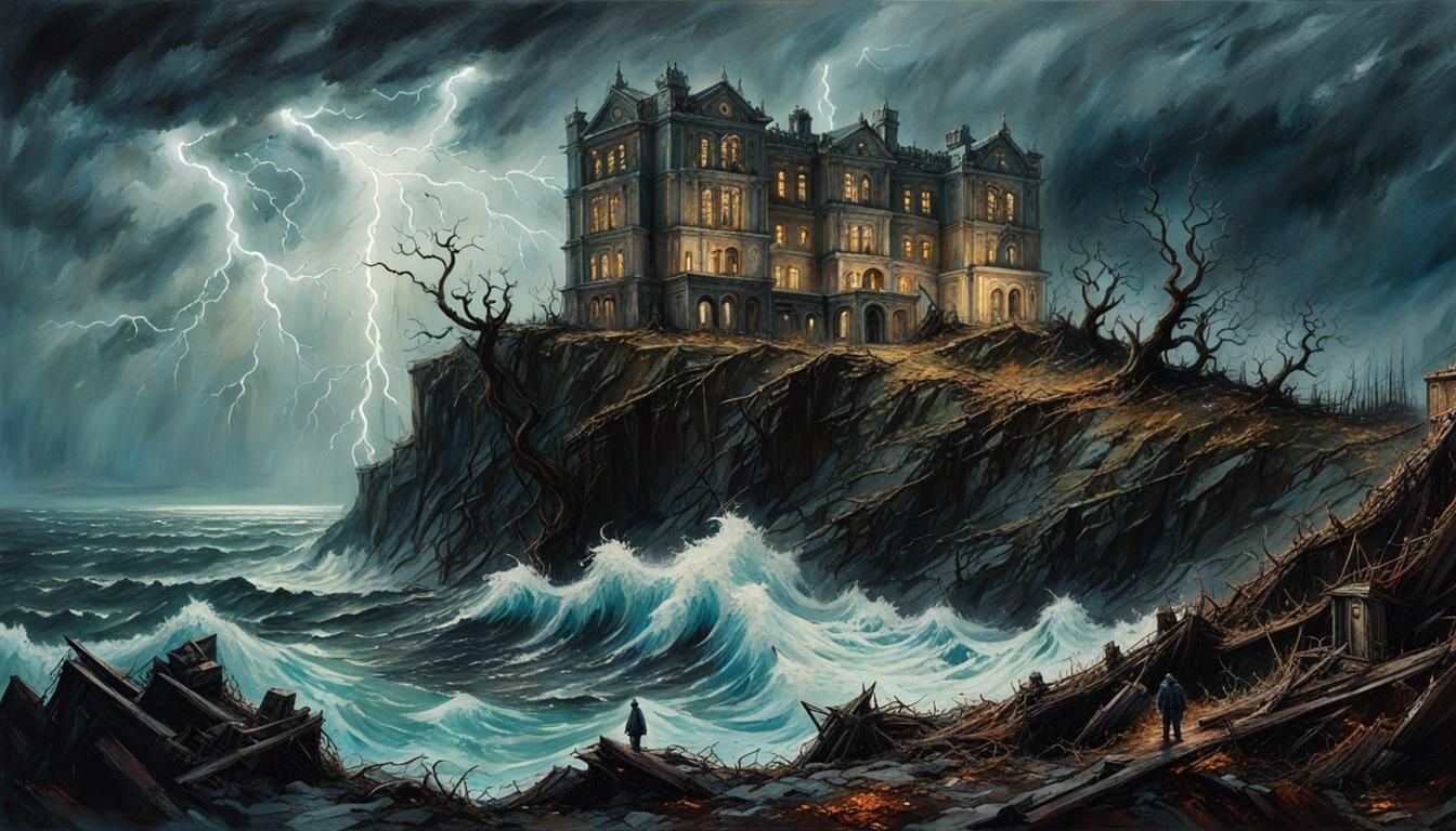 Ominous Haunted Psychiatric Hospital by the Sea