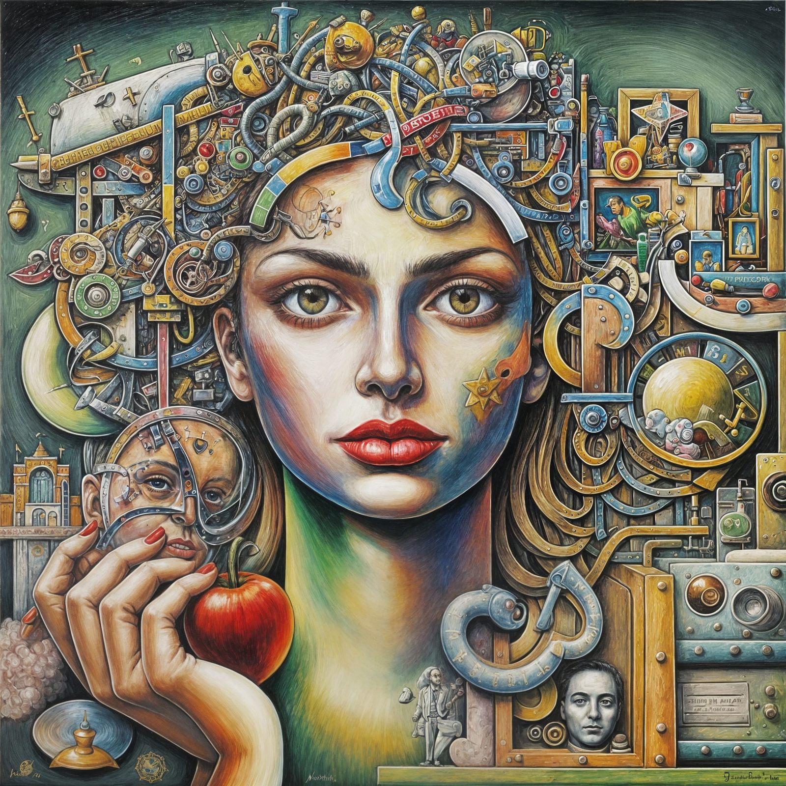 Surrealist Portrait in Style of Harry Guttman