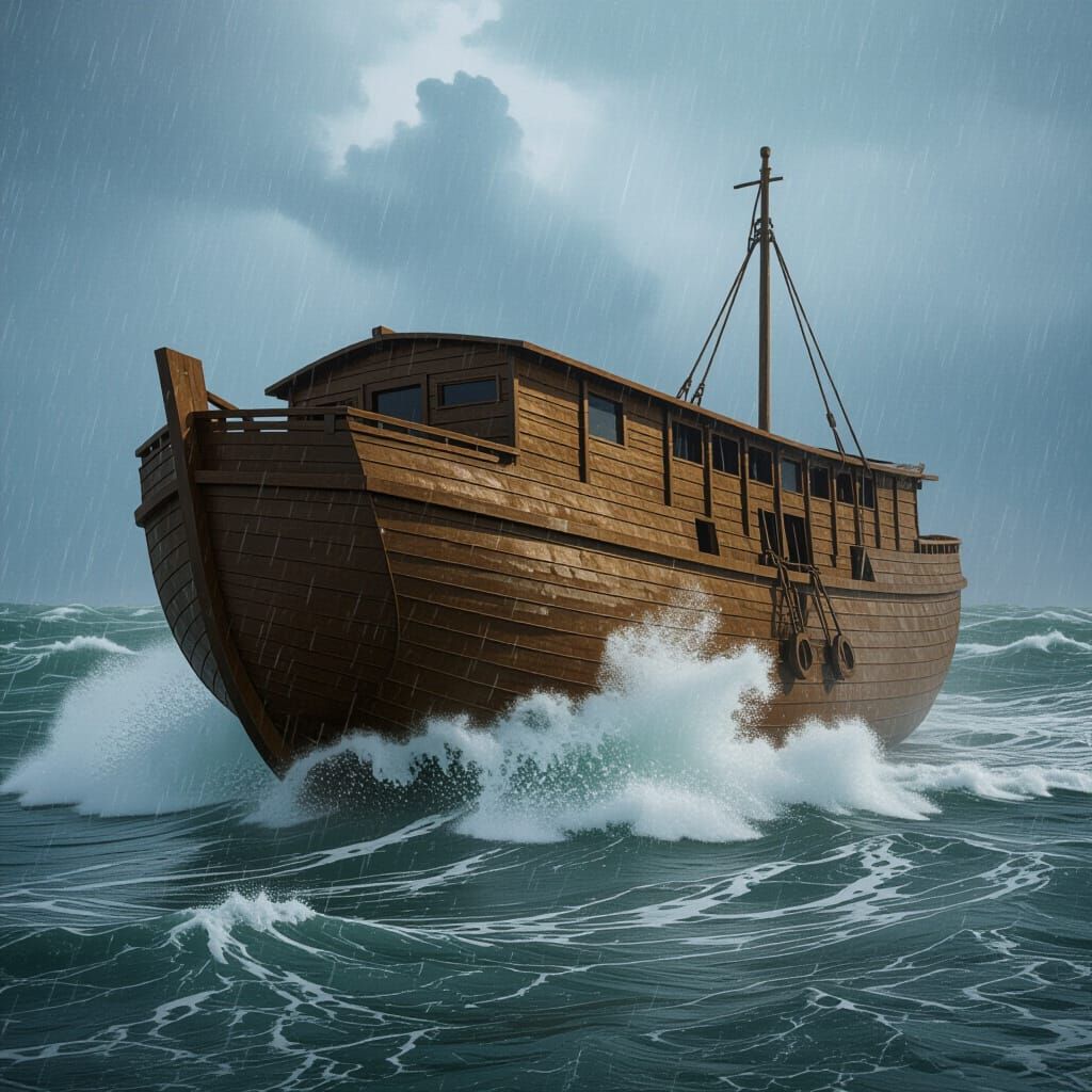 Noah's Ark in a Violent Storm