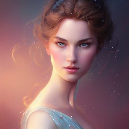 Detailed Portrait of Cinderella in Splash Art Style
