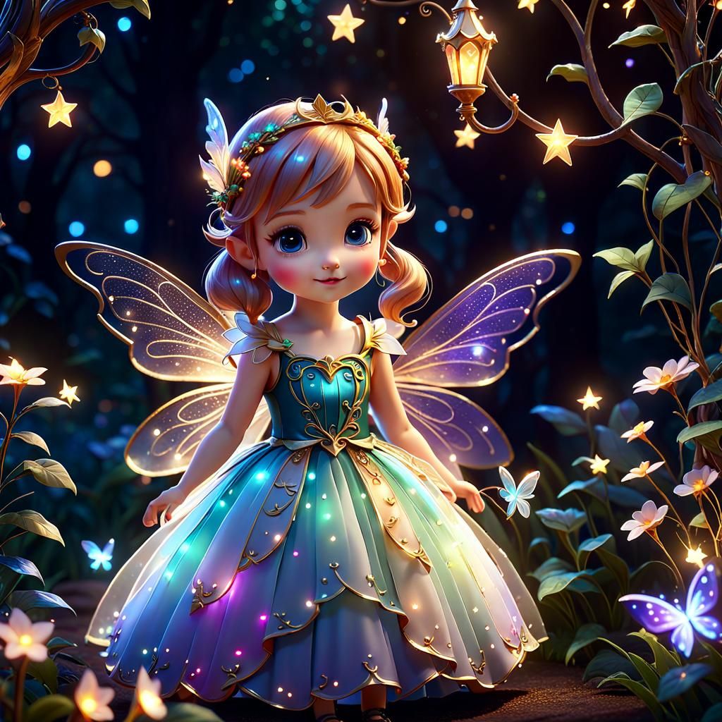 Ethereal Fairy in Storybook Watercolor Style