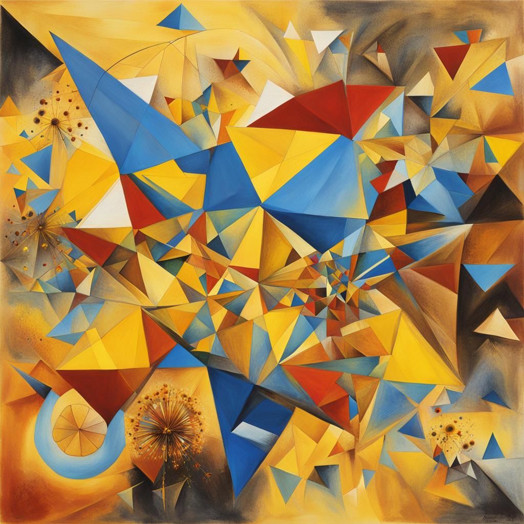 Abstract Expressionist Native American Landscape in Gouache