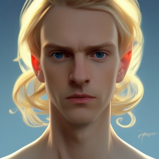 Detailed Portrait of a Slender Elf Boy