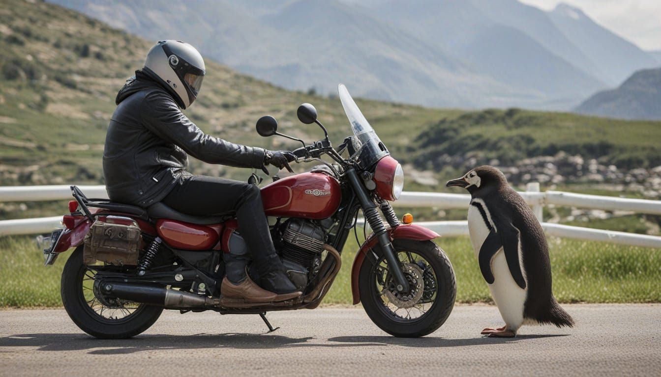 Couple Penguin Romance on Moto Tour Photography