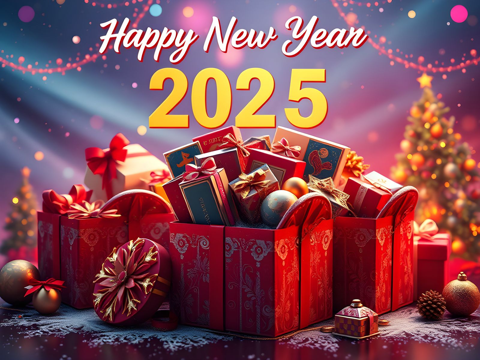 Happy New Year 2025: Detailed Digital Art