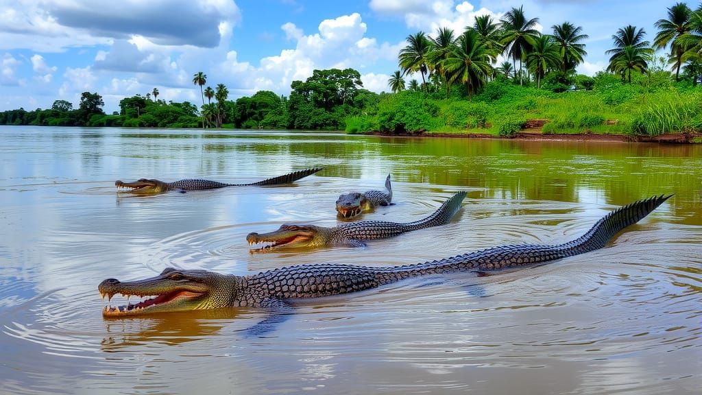 Crocodiles in the River