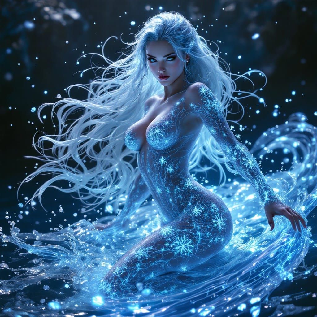 Seductive Water Elemental in Crystal Armor