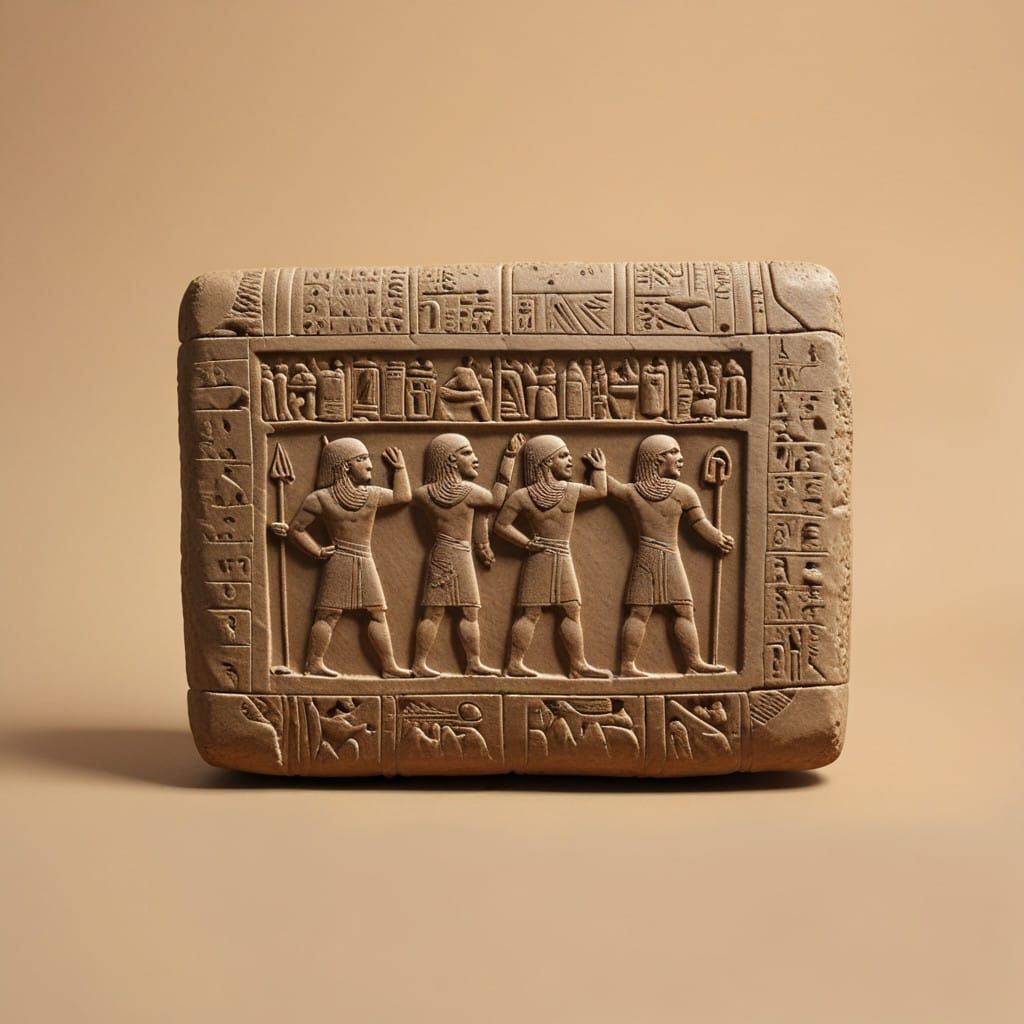 Ancient Sumerian Tablet in Vibrant Clay