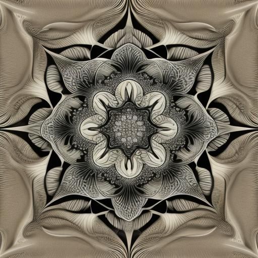 Abstract Fractal Flower in Vector Style