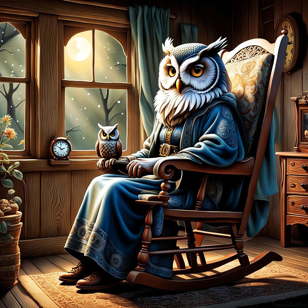 Wise Woman and Owl in Australian Tonalism