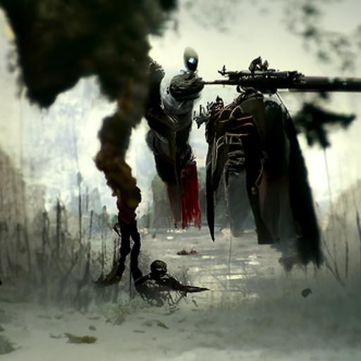 Sinister Vision of War in Dark Fantasy Style