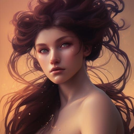 Mystical Mermaid Portrait in Hyperdetailed Style