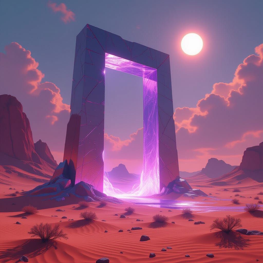 Crimson Desert Portal Under Twin Suns