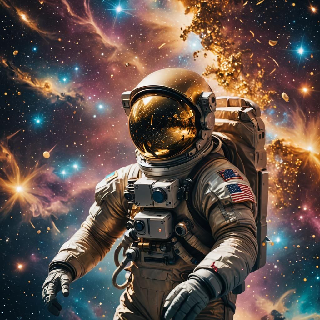 Astronaut Swimming in a Sea of Stars