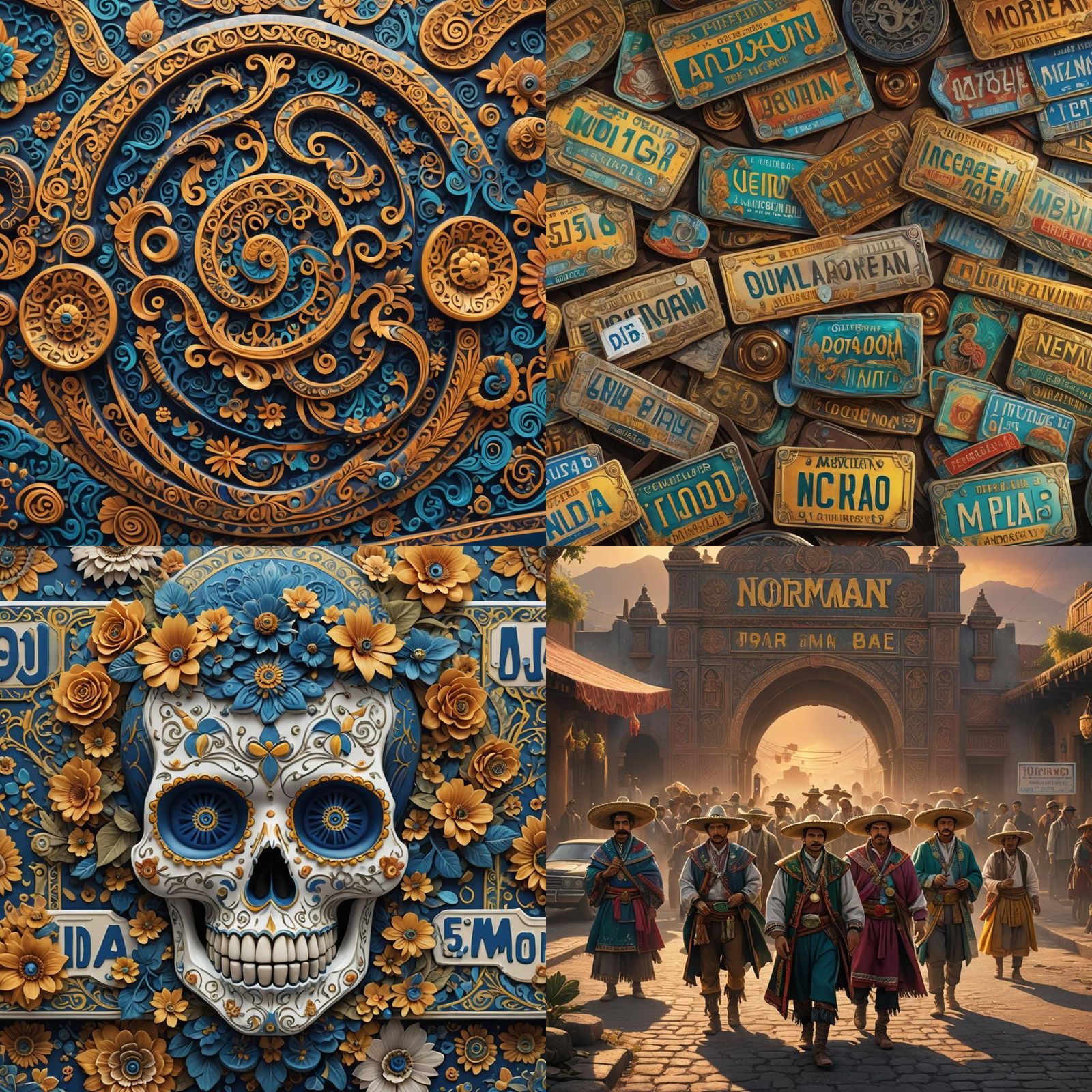 Mexican License Plates with Norman, Fantasy Concept Art