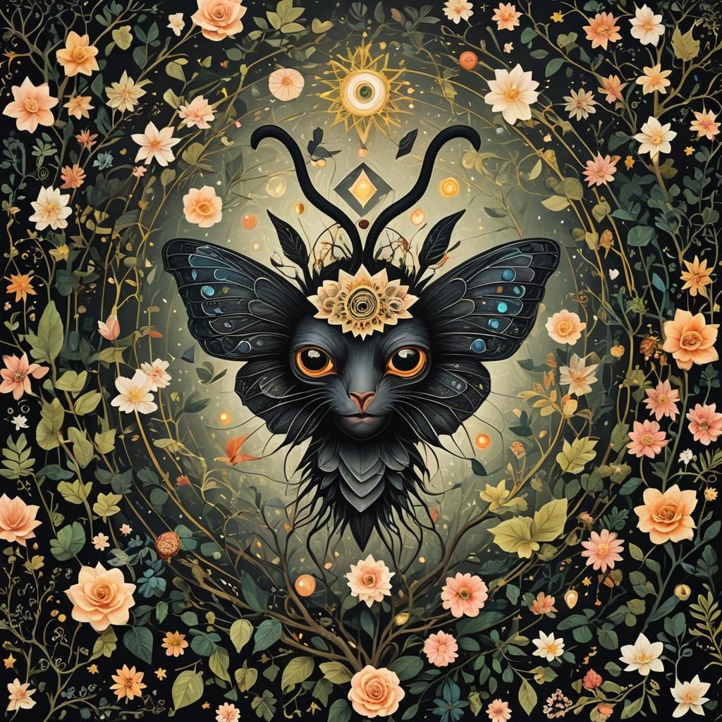 Cute Creature in a Psychedelic Surrealist Style