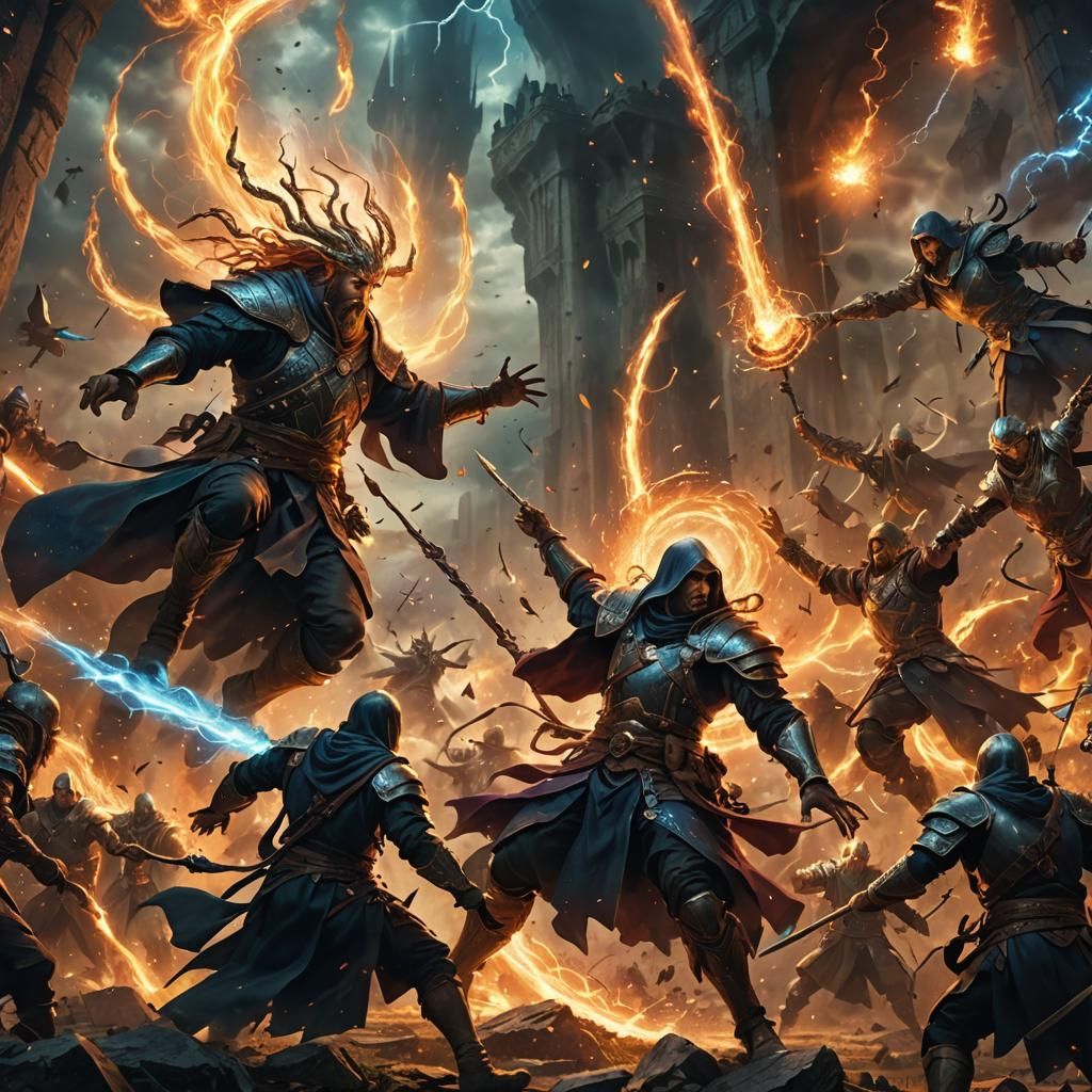 Epic Magical Battlefield in a Surreal Landscape