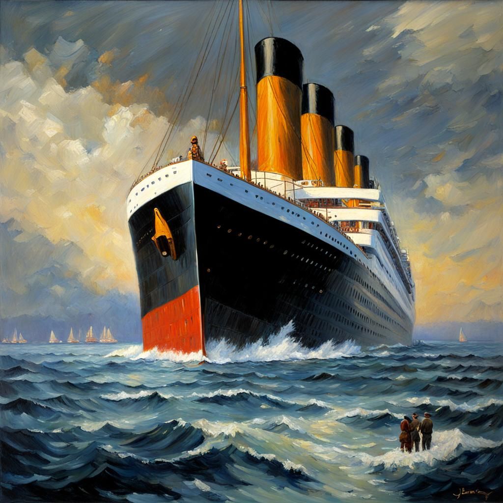 Titanic Oil Painting in Gurney Style