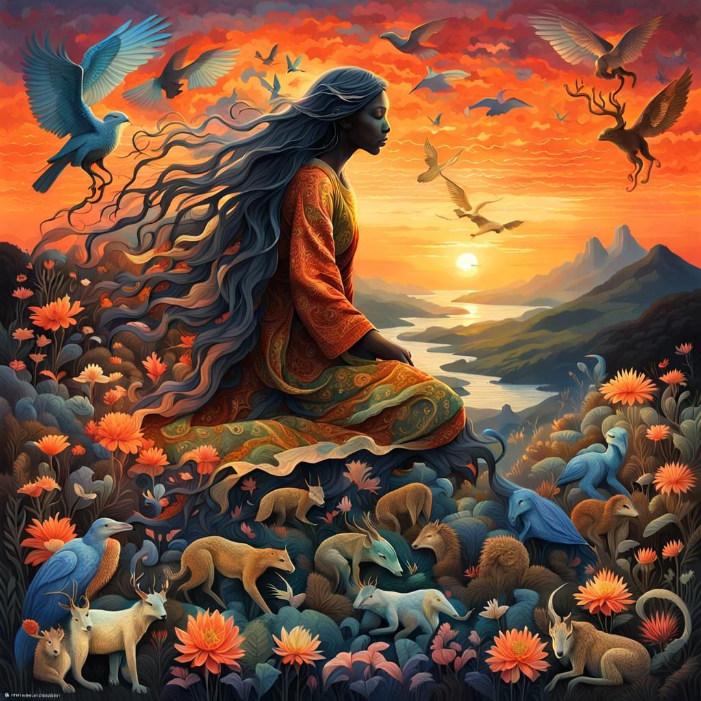 Mystical Creatures Emerge at Sunset: High-Resolution Photo