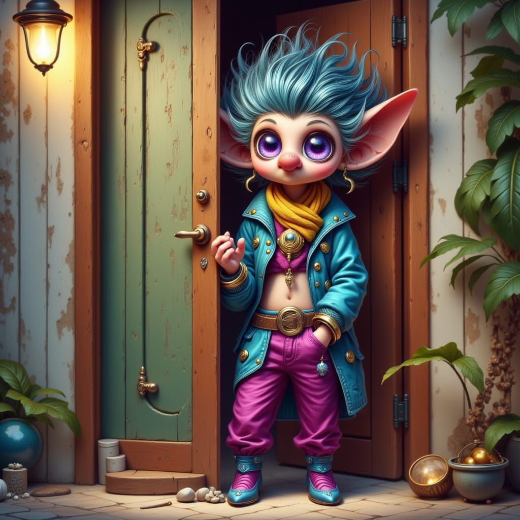 The door swings open, and a little man with Albert Einstein hair sprouting all over his head and barely covering his eno...